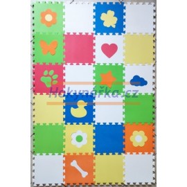 Pěnový puzzle EVA koberec 24 mix