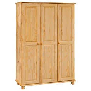 Šatní skříň 3 dveře dřevěná lak masiv borovice IDEA nábytek ID-8863