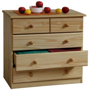 Prádelník 5 zásuvek dřevěný lak masiv borovice IDEA nábytek ID-918