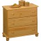 Komoda prádelník 3 zásuvky dřevěná lak masiv borovice