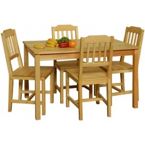 Jídelní sestava stůl a 4 židle lak masiv borovice IDEA nábytek ID-8849