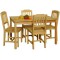 Jídelní souprava: stůl 119 + 4 židle dřevěný lakovaný masiv borovice