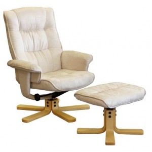 Relaxační masážní křeslo s podnožkou béžové IDEA nábytek ID-K36