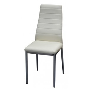 Jídelní židle MILÁNO imitace kůže kov béžová IDEA nábytek ID-3009