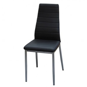 Jídelní židle MILÁNO imitace kůže kov černá IDEA nábytek ID-3008