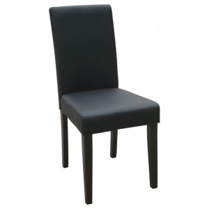 Jídelní židle PRIMA masiv imitace kůže černá IDEA nábytek ID-3034