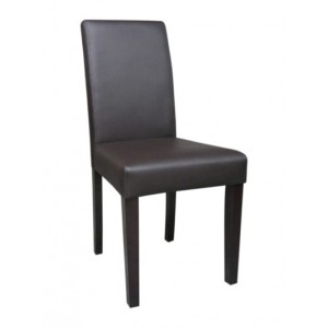 Jídelní židle PRIMA masiv imitace kůže hnědá IDEA nábytek ID-3035