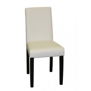 Jídelní židle PRIMA masiv imitace kůže bílá tmavá IDEA nábytek ID-3036