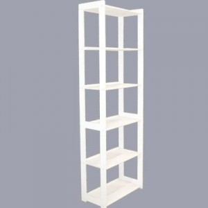 Knihovna 199 dřevěná bílá masiv borovice IDEA nábytek ID-8027