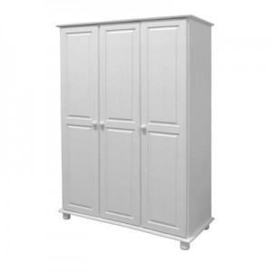 Šatní skříň 3 dveře bílý lak masiv borovice IDEA nábytek ID-8863B