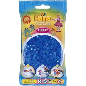 Hama zažehlovací průhledné modré korálky 1000ks MIDI Hama HA-H207-15