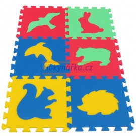 Pěnový koberec MAXI 6 zvířata 4 mix 4 barev 8mm