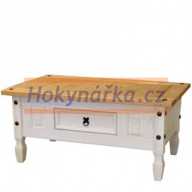 Konferenční stolek Corona bílý vosk masiv borovice