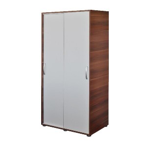 Šatní skříň s posuvnými dveřmi lamino ořech bílá IDEA nábytek ID-65641