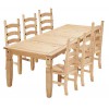 Jídelní sestava Corona stůl 178 a 6x židle vosk masiv borovice