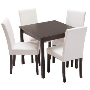 Jídelní sestava stůl 75 a 4 židle hnědý lak masiv borovice IDEA nábytek ID-4422