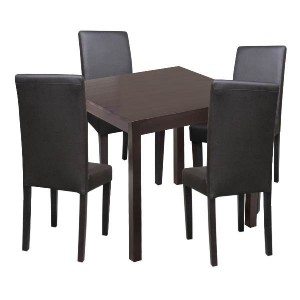 Jídelní sestava stůl 75 a 4 hnědé židle lak masiv borovice IDEA nábytek ID-4421