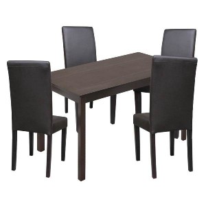 Jídelní sestava stůl 118 a 4 hnědé židle lak masiv borovice IDEA nábytek ID-4424