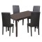 Jídelní sestava stůl 118 a 4 hnědé židle hnědý lak masiv borovice