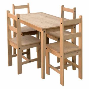 Jídelní sestava Corona2 stůl a 4 židle vosk masiv borovice IDEA nábytek ID-161611