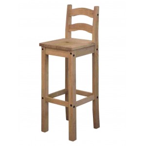 Barová židle Corona2 vosk masiv borovice IDEA nábytek ID-1628