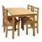 Jídelní sestava Corona stůl 120 a 4 židle vosk masiv borovice