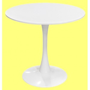 Jídelní stůl QUATRO kulatý 80 bílý IDEA nábytek ID-3158