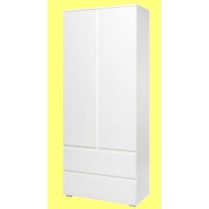 Šatní skříň Image 2 dveře 2 zásuvky lamino bílá IDEA nábytek ID-FN2257
