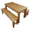 Jídelní set stůl Corona2 + 2 lavice vosk borovice