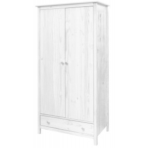 Šatní skříň 2 dveře TORINO bílá masiv borovice IDEA nábytek ID-8088B